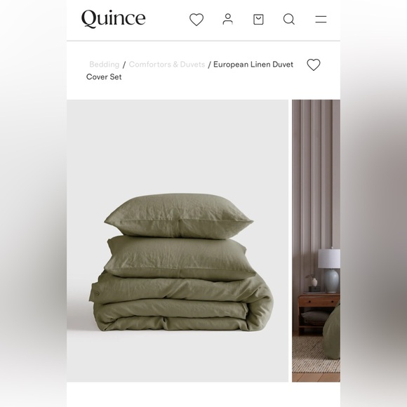 Quince European Linen Duvet Cover Set - Picture 1 of 5